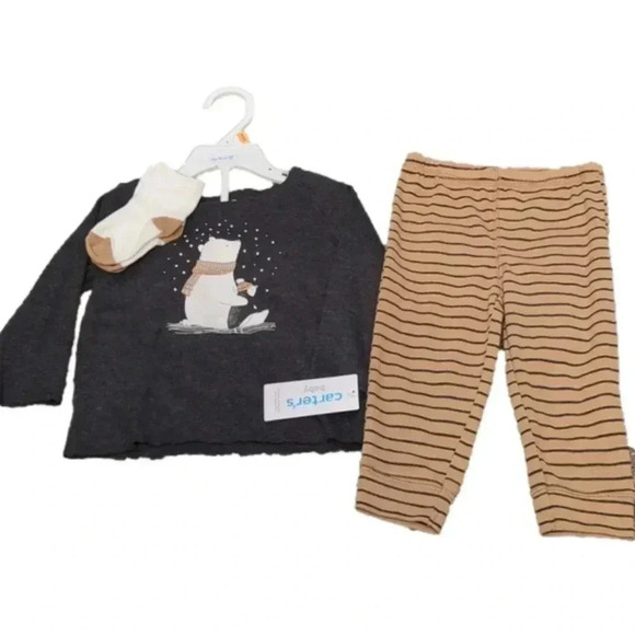 Baby Carter's 3 piece polar bear outfit set - Picture 1 of 8